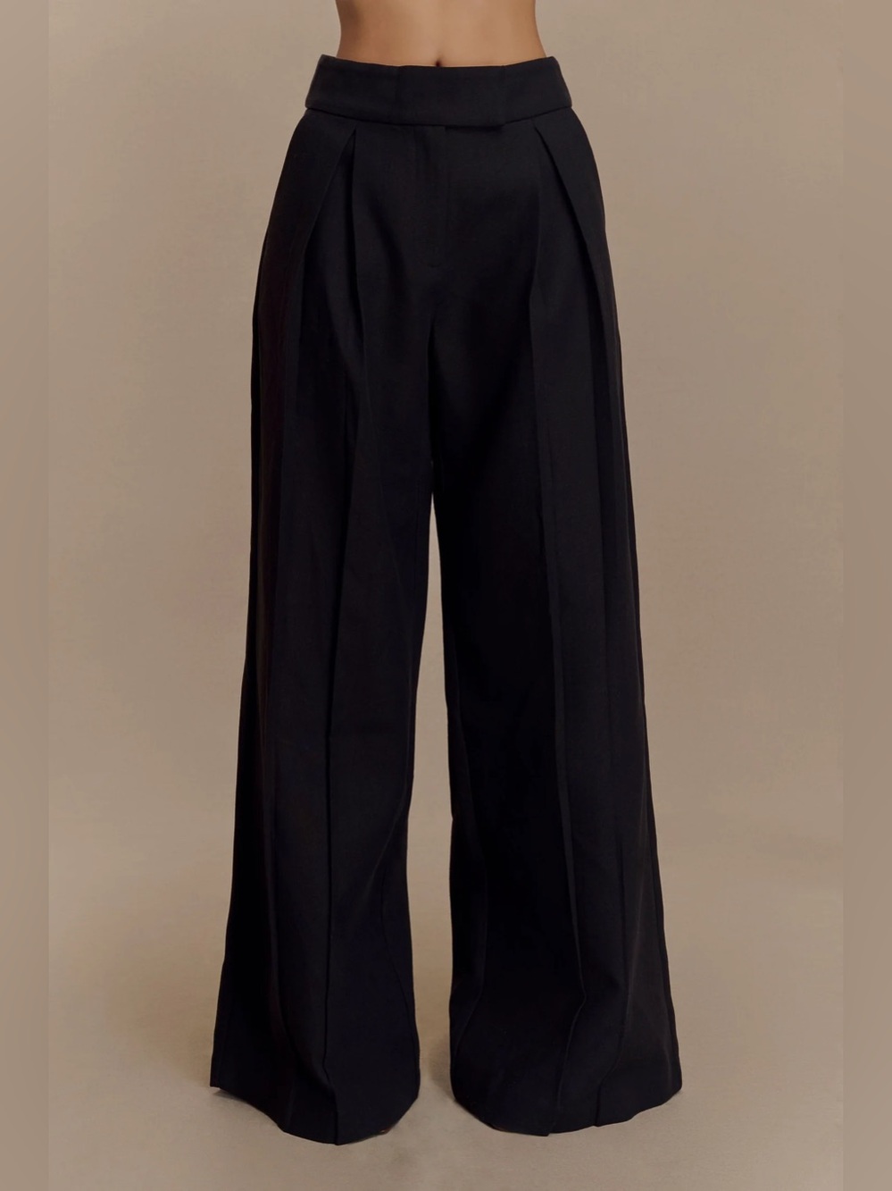 Meshki Raya Mid Rise Wide Leg Linen Pant